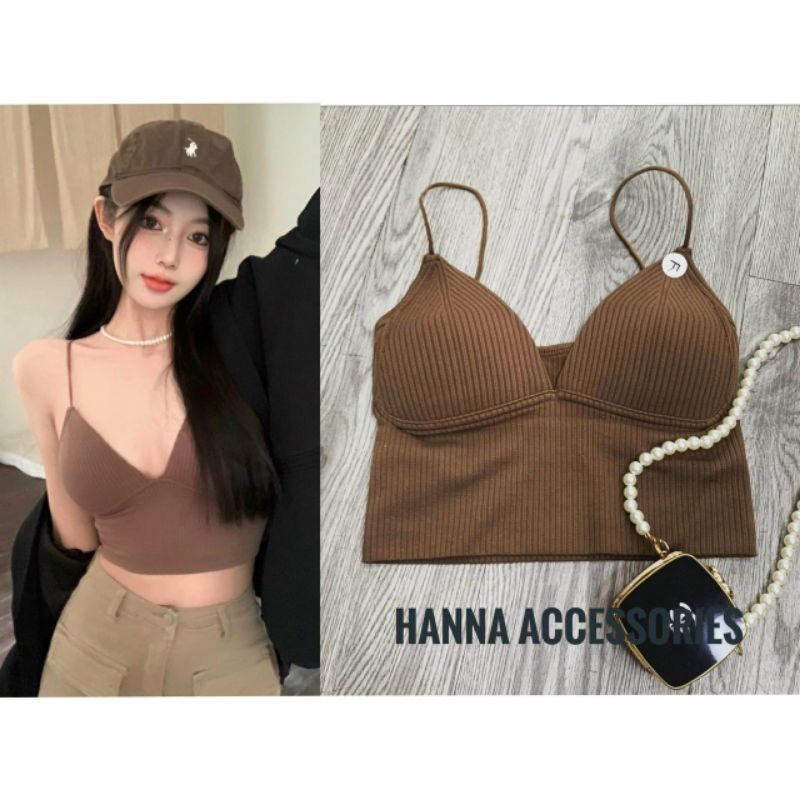 030UT32 ÁO CROPTOP DÂY CÓ MOD NGỰC BÊN TRONG FREE DƯỚI 52KG ĐẸP