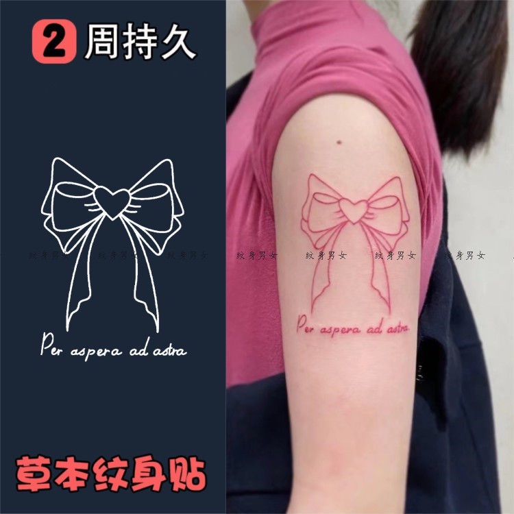 Hình Xăm Dán Tạm Thời Chống Nước Hình Nơ Xinh Xắn