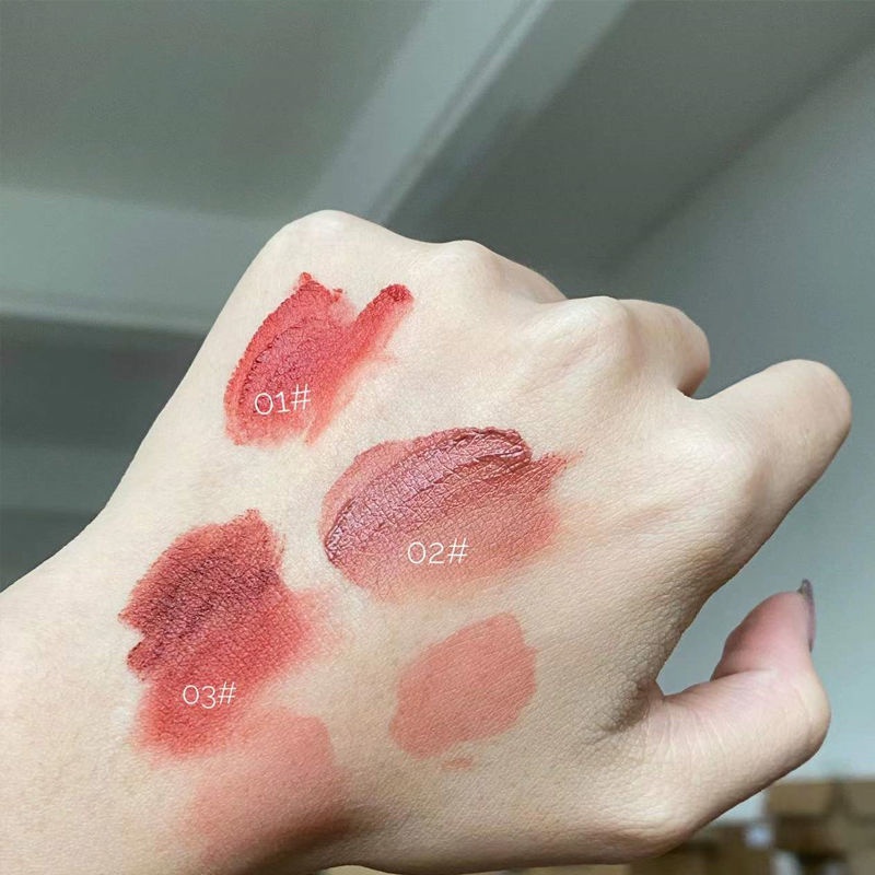 Set 3 Son Môi Màu Cam Thiết Kế Hình Thỏ Dễ Thương Không Thấm Nước