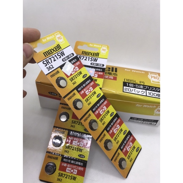 Pin đồng hồ SR721SW, 721, 362 Maxell PRO Nội Địa Nhật 1,55V Lithium