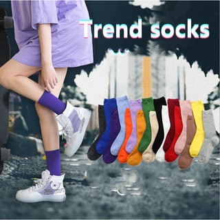 XJ-Tất cotton loại dài thời trang Hàn Quốc cho nữ