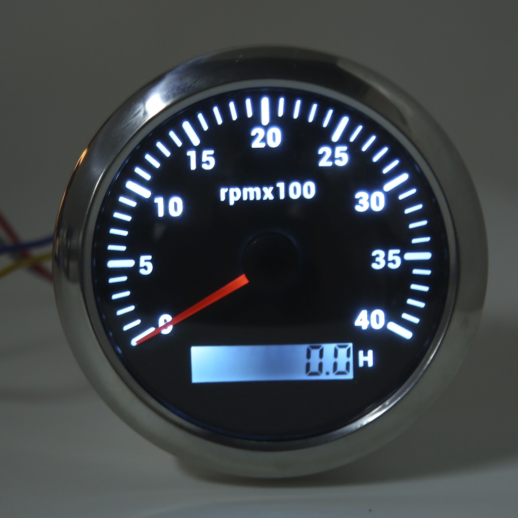 [Hàng Sẵn] Máy đo tốc độ 85mm 4000RPM IP67 chống thấm nước với đèn 7 màu cho Du thuyền RV Car Boat 【Spring061】
