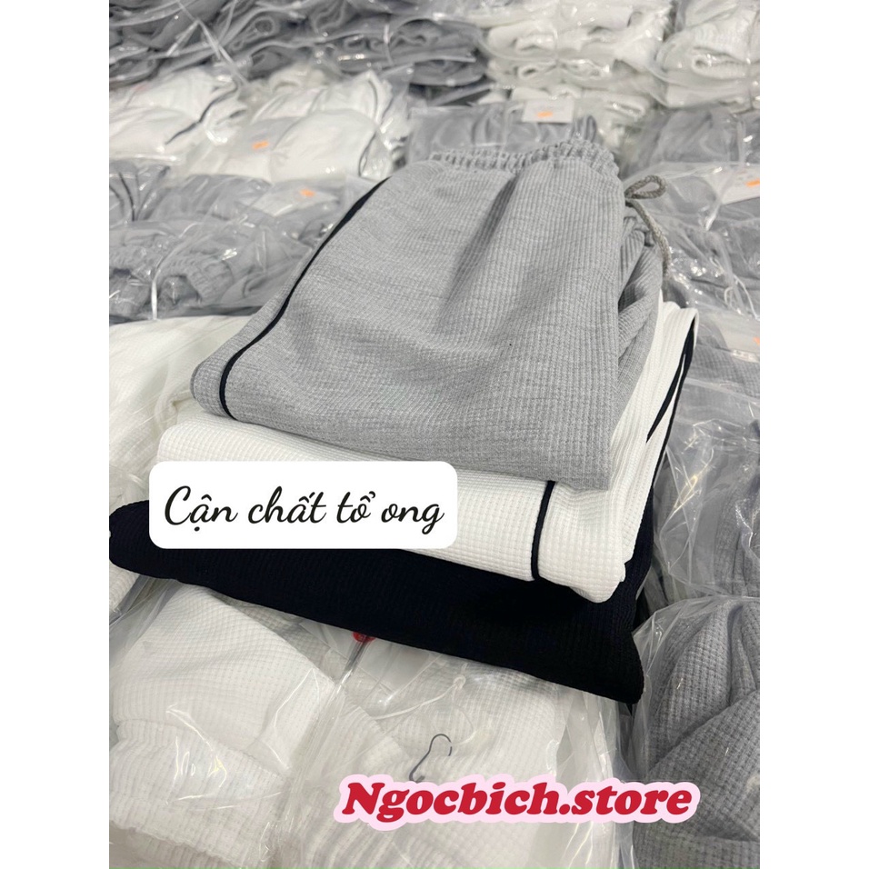 Quần jogger thể thao dày dặn chất tổ ong phong cách Ulzzang, quần bomber nữ