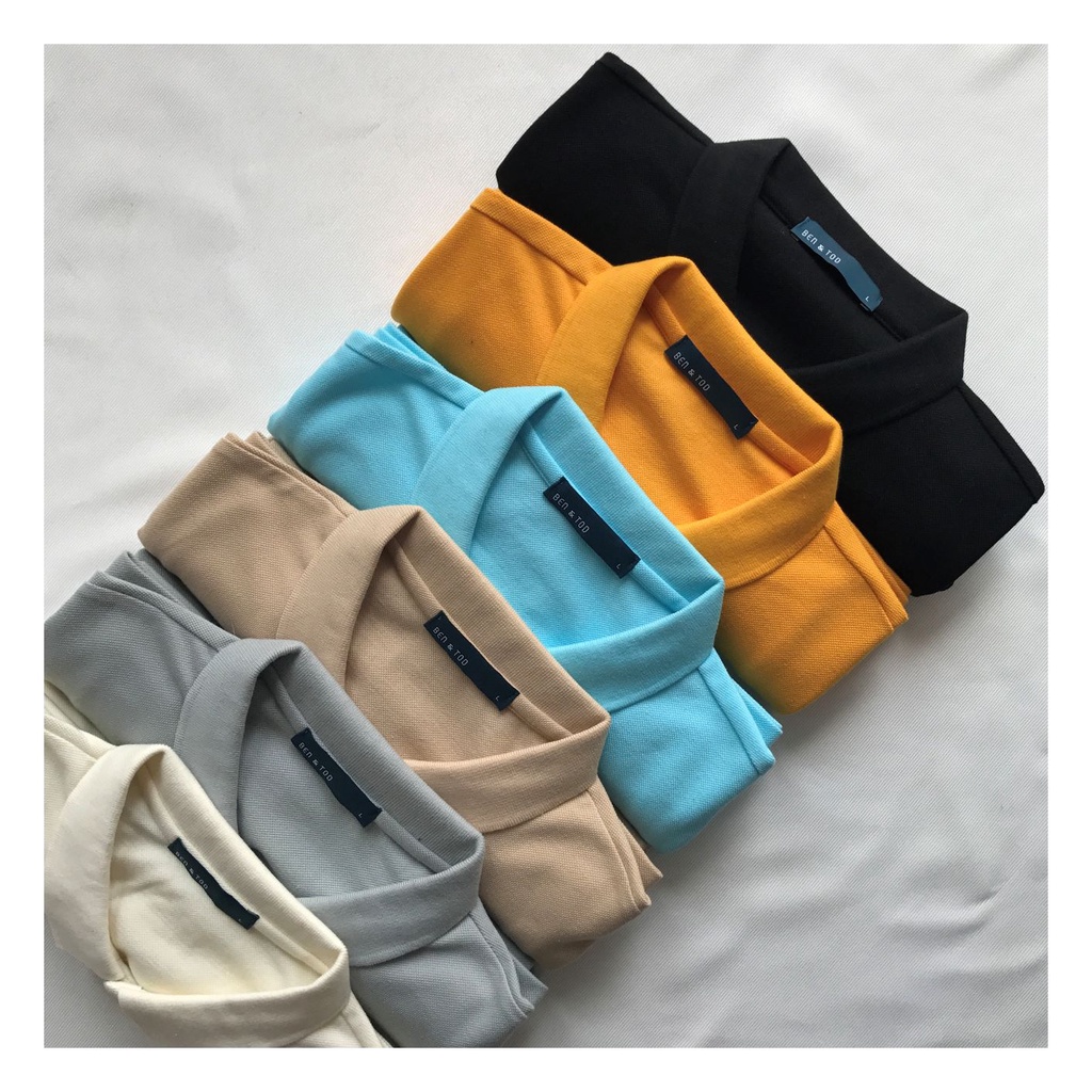 Áo thun polo có cổ nam BEN&TOD họa tiết cotton co giản thoáng mát trơn 029 | BigBuy360 - bigbuy360.vn