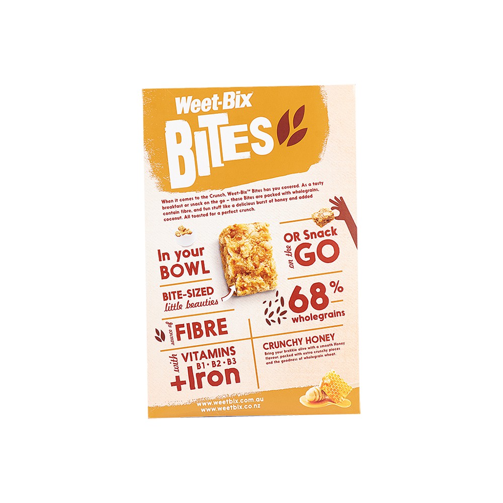 Hộp bánh ngũ cốc mật ong giòn Weet Bix Úc 510g, làm từ lúa mì nguyên chất, giàu vitamin chất xơ