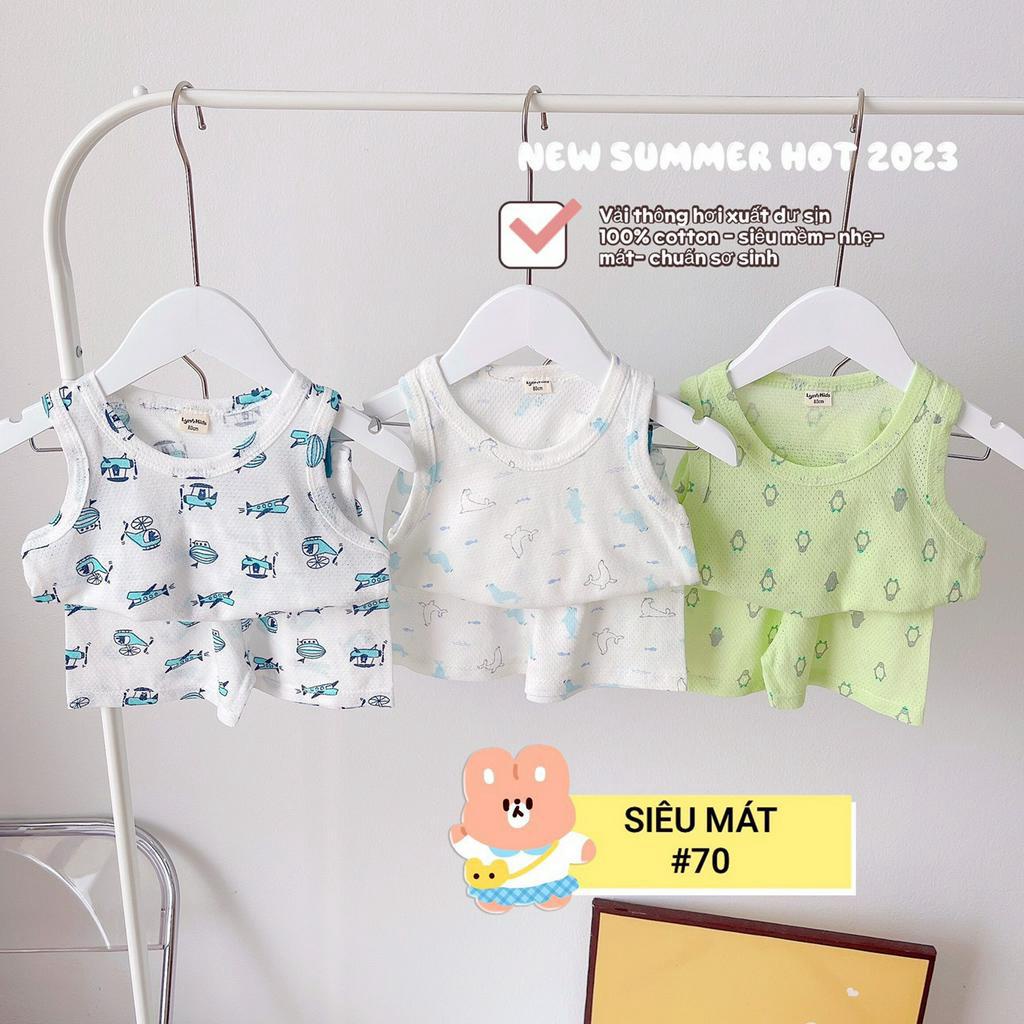 (set 3 bộ ) Link 3 , set quần áo ba lỗ bé trai , đồ bộ bé trai mùa hè , chất liệu vải thông hơi siêu mềm mát , 8-16kg