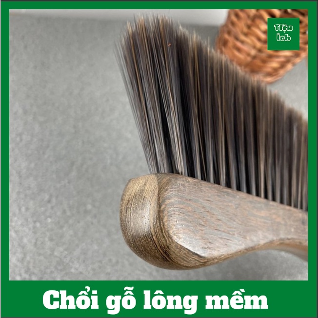 Chổi gỗ lông mềm cầm tay lau chùi bụi bàn thờ ghế sofa đệm trải giường