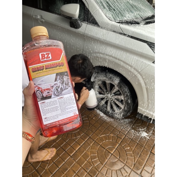 Xà phòng nước rửa xe bz đậm đặc tặng chai phục hồi nhựa nhám bz - Minh Kiệt Racing