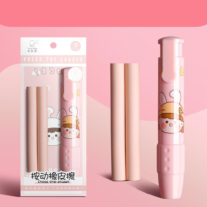 Cục Tẩy Bút Chì Dạng Nhấn Bằng Cao Su Họa Tiết Hoạt Hình Dễ Thương Thay Thế Tiện Dụng Cho Học Sinh