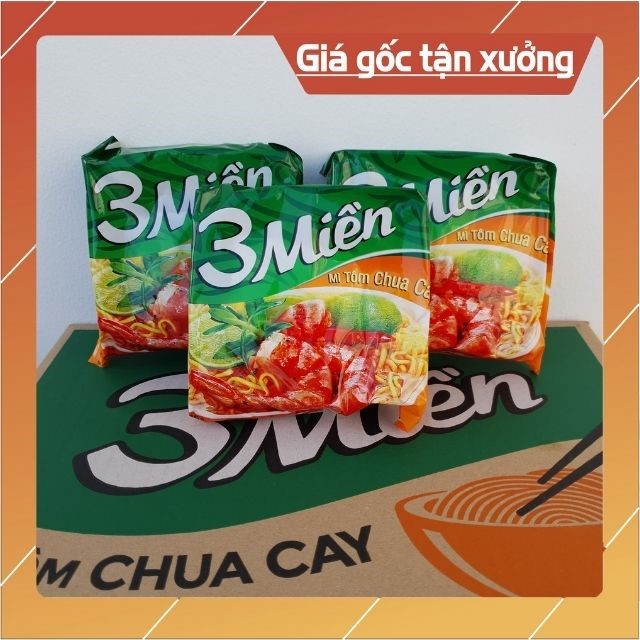 Thùng Mì 3 Miền Tôm Chua Cay 65g x 30 gói - Chị Vịt Shop