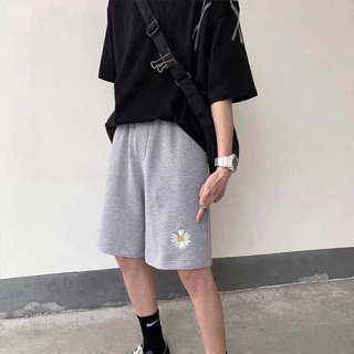 Quần Short Thun Thêu Hoa Cúc Unisex( ảnh thật)