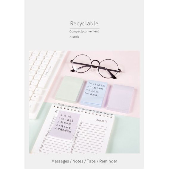 Giấy Note - Giấy Ghi chú màu pastel hình chữ nhật