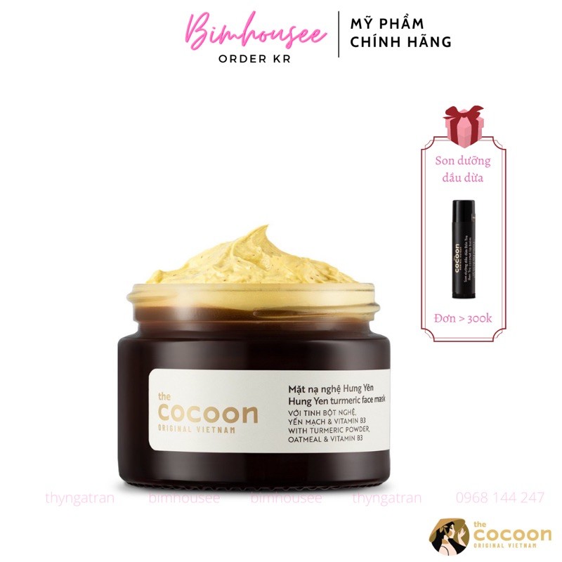 Mặt nạ NGHỆ Hưng Yên Cocoon - Yến mạch, B3 dưỡng da trắng mịn 30ml