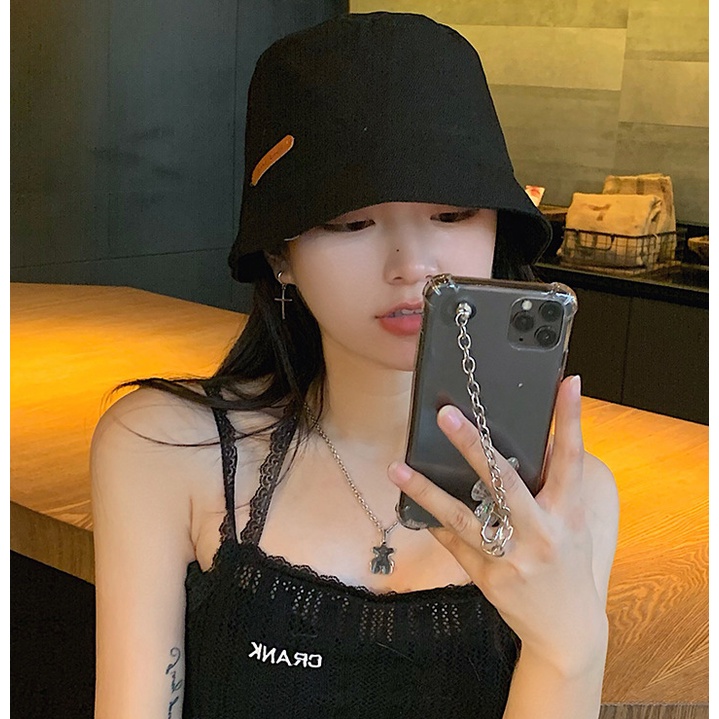 Mũ Bucket màu trơn cao cấp nón vành nam nữ phong cách unisex thời trang cá tính thêu chữ HANDMADE