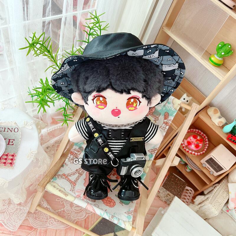 Búp Bê Nam Mặc Áo Vest Da Và Mũ Chất Liệu Da Thời Trang 20cm