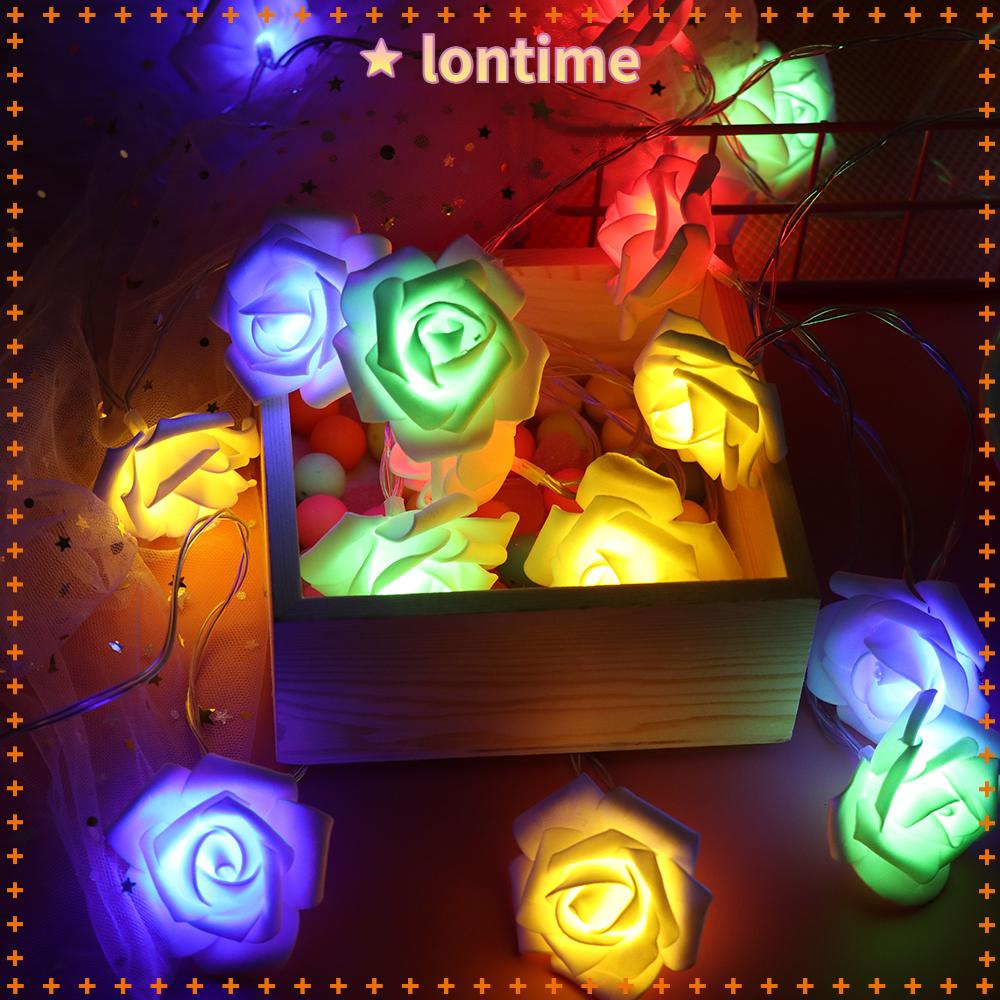 Dây đèn 10/20 bóng hình bông hoa hồng trang trí nhà cửa dịp Valentine/Giáng Sinh/tiệc tùng/đám cưới