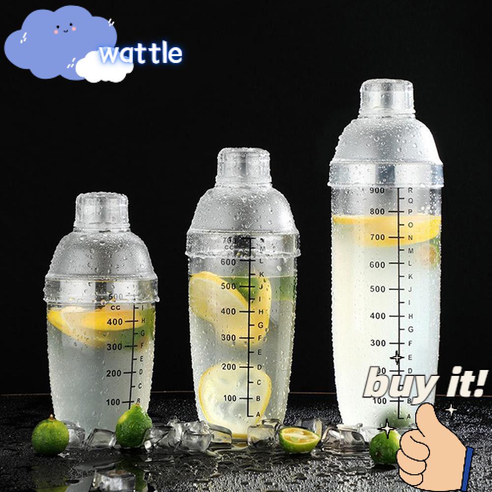 ✧WATTLE✧ 300/500/700/1000ml Shaker Cup Bar tool Drink Bottle Cocktail Shaker kitchen Supplies Transparent Hand Shake Bar Ttensils Mixer Barware