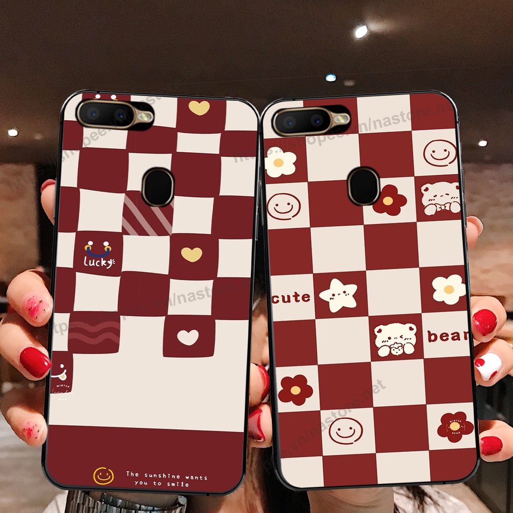 Ốp lưng Oppo A5s / A7 / F9 / A12 / Realme 2 Pro trái tim hình gấu cute cá tính, giá rẻ, cực bền