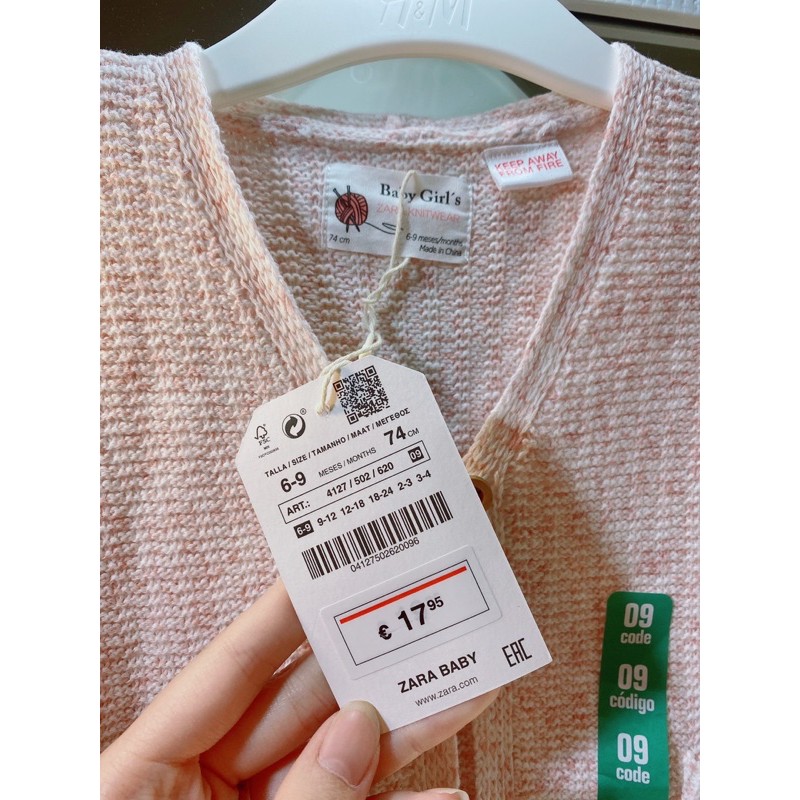 Áo cadigan hồng zara