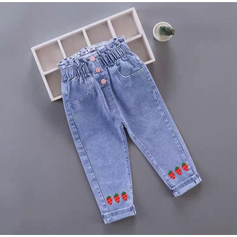 (jean baby kho sỉ)quần jean (bò mềm ) bé gái cạp cao (15-25kg)