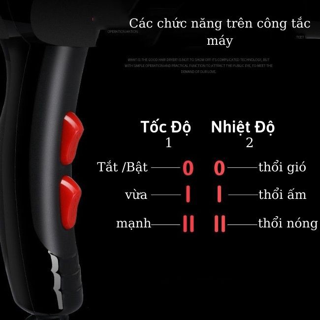 Máy Sấy Tóc Cầm Tay Tạo Kiểu Daierfu Công Suất Lớn 2800W Sấy Nhanh Không Làm Hư Tóc