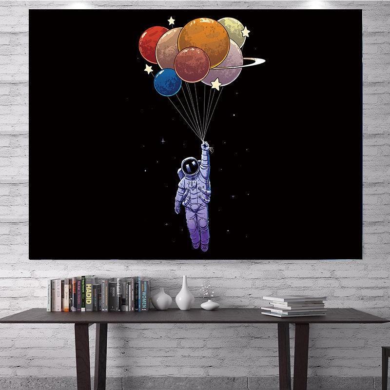 Tranh vải treo tường trang trí nội thất hình phi hành gia vũ trụ NASA