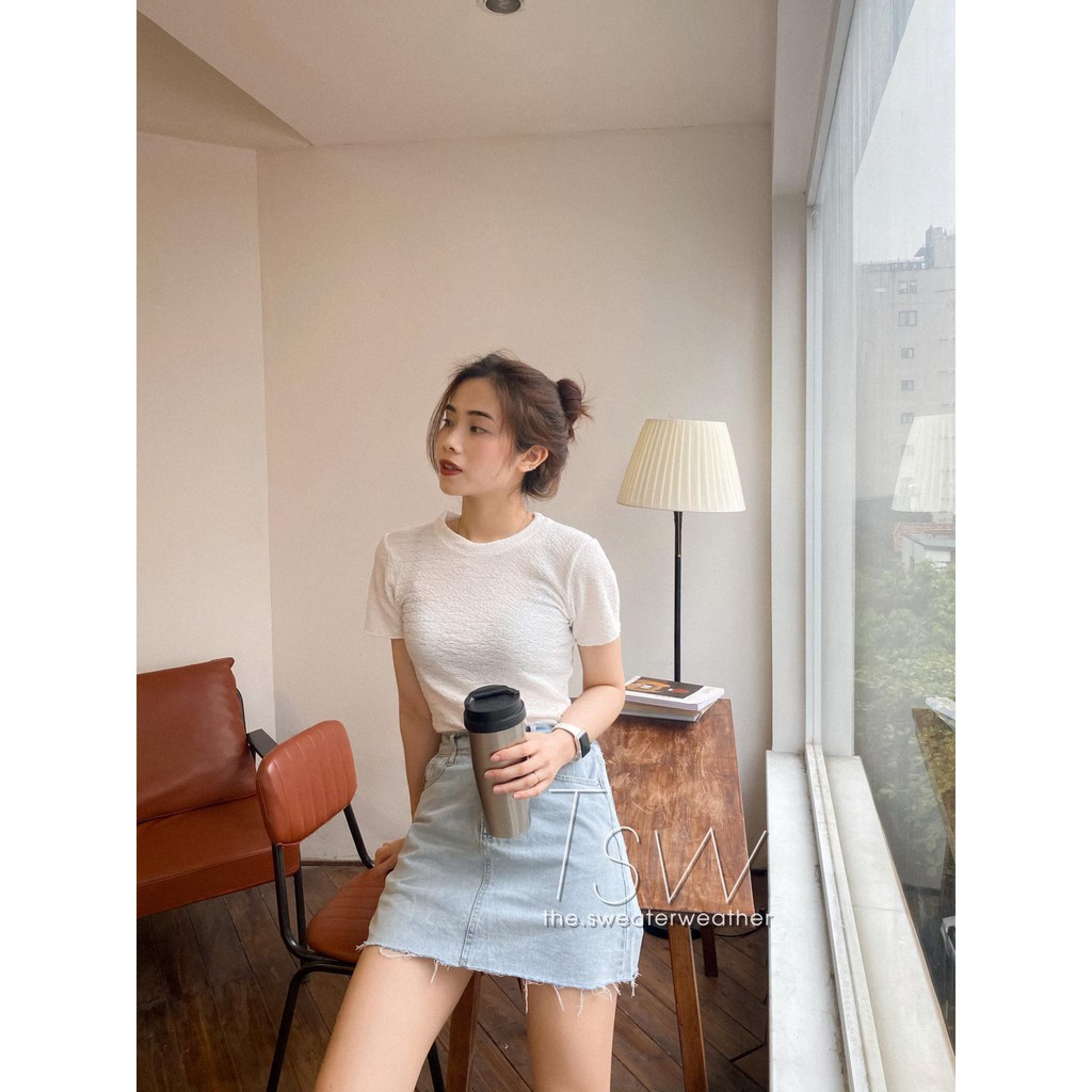 [Mã FAXANH55 giảm 10K đơn 50K] Chân váy bò chữ A rách gấu 801 (Ảnh thật) | BigBuy360 - bigbuy360.vn