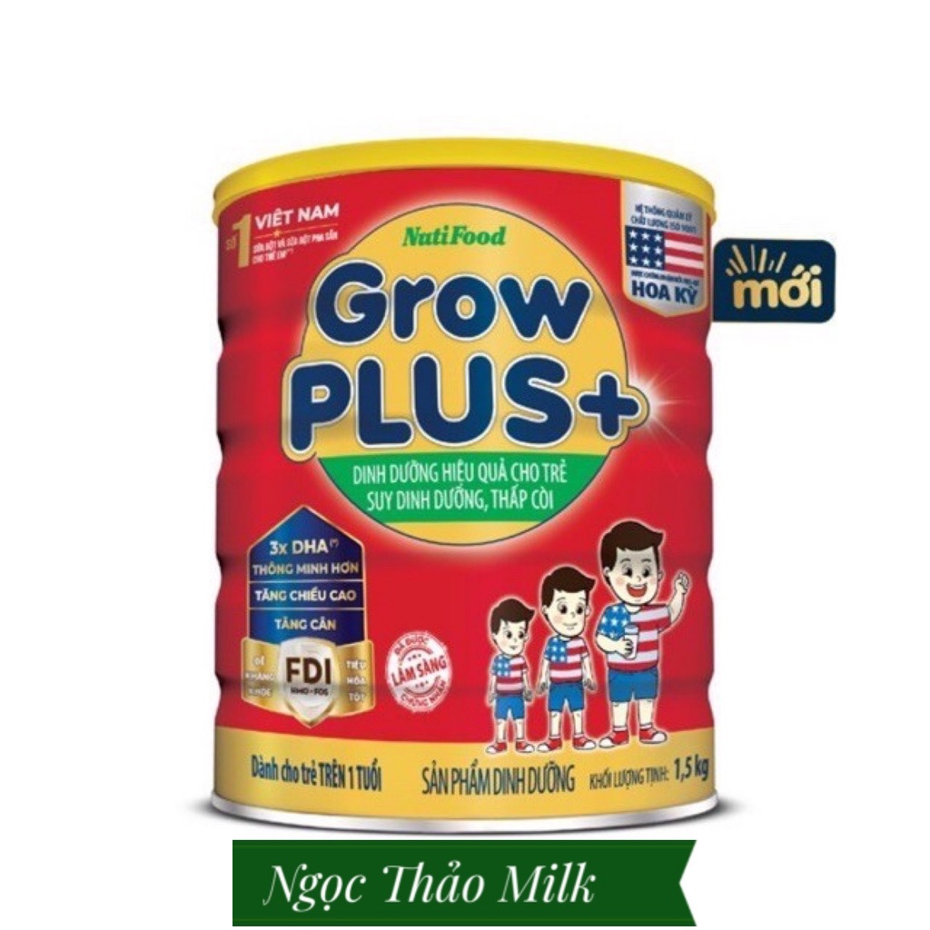 Sữa Grow Plus Đỏ 1.5kg Growplus Đỏ 1.5kg ( Mẫu Mới )-HCM