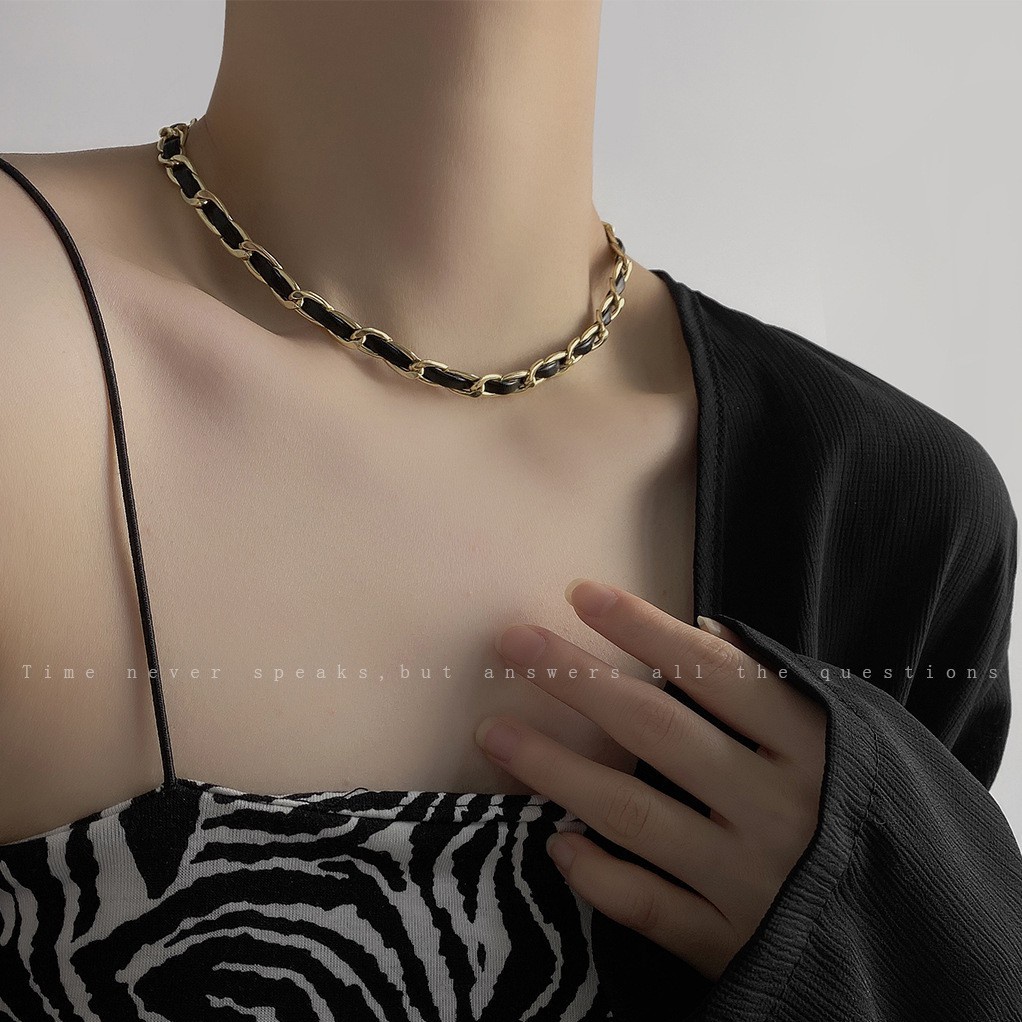Vòng đeo tay và vòng cổ thiết kế đơn giản chất liệu mềm mại phong cách cổ điển thời trang cho nữ (bán lẻ)