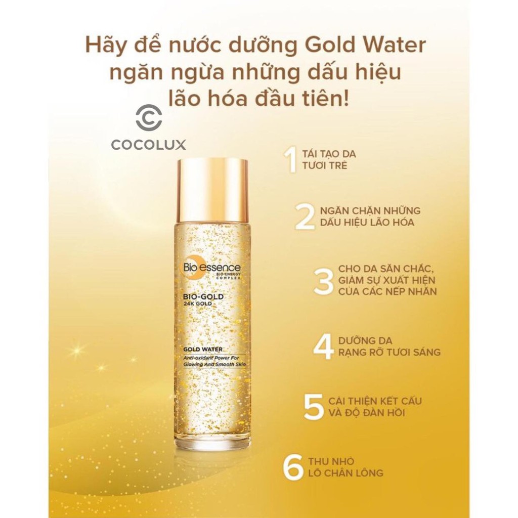 [Công Ty,Tem Phụ] Bio Nước Bio Essence dưỡng Gold ngăn ngừa dấu hiệu lão hóa-[COCOLUX]