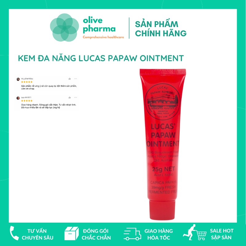 Kem đa năng Lucas Papaw Ointment 25g