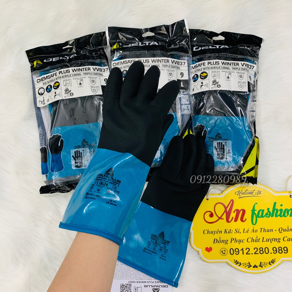 Găng tay kho đông lạnh Deltaplus VV837 chịu được âm 40 độ hàng nhập khẩu Pháp _ Hình chụp thật