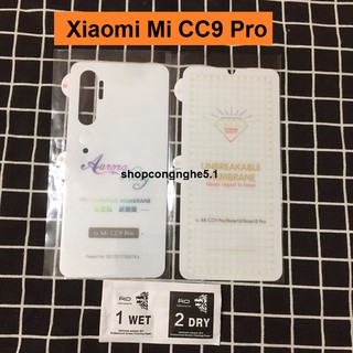 PPF MẶT TRƯỚC VÀ SAU XIAOMI MI CC9 PRO TRONG SUỐT ÁNH 7 MÀU
