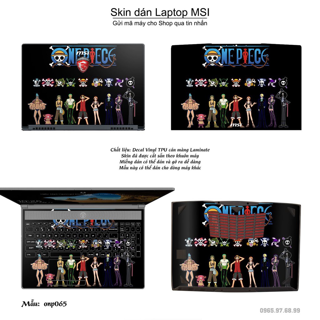 Skin dán Laptop MSI in hình One Piece _nhiều mẫu 4 (inbox mã máy cho Shop)