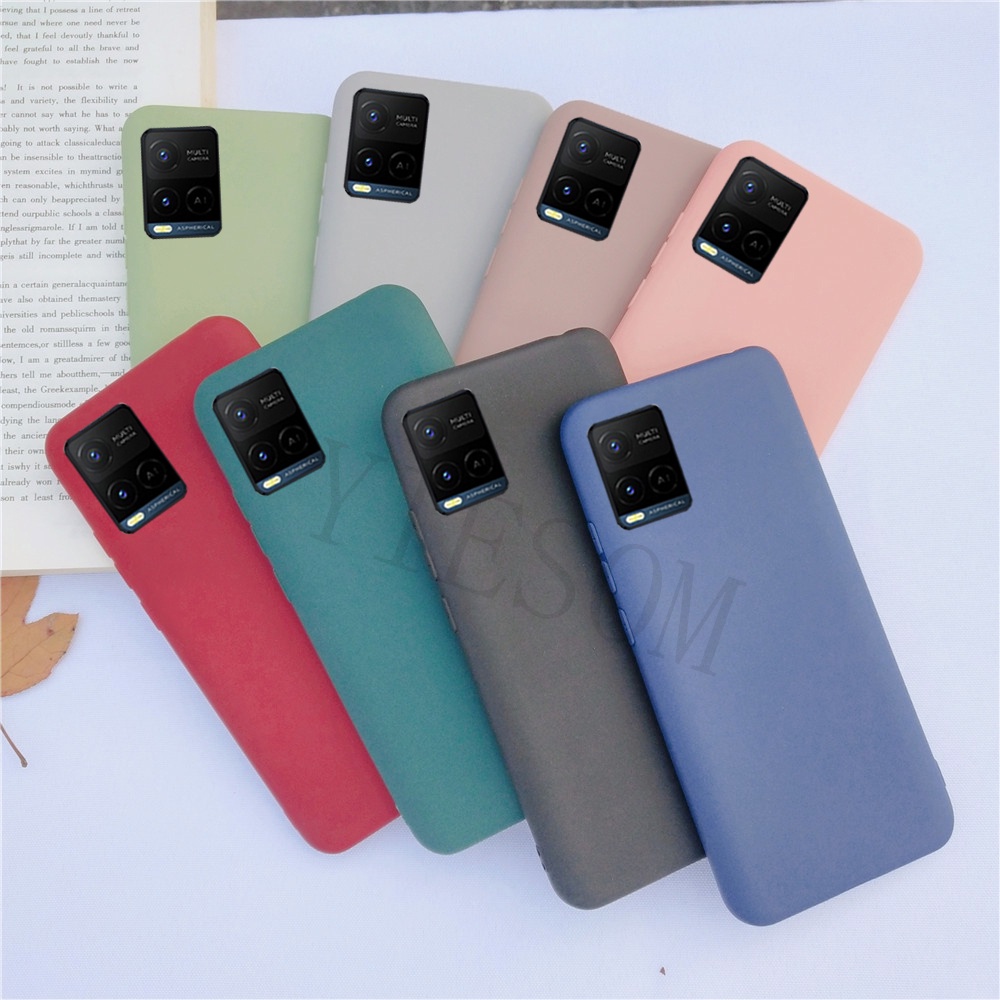 Ốp điện thoại TPU dẻo màu sắc ngọt ngào đơn giản thời trang cho VIVO Y21 2020 Y21S Y33S