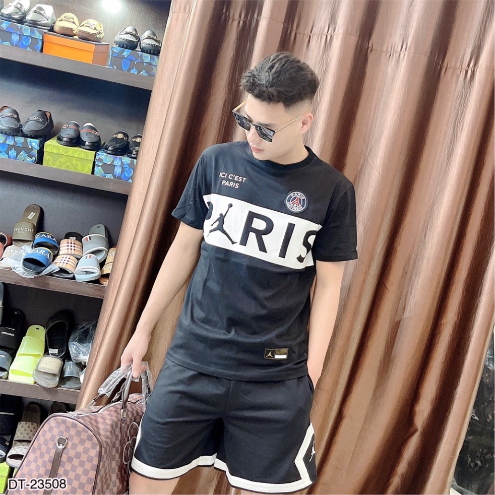 Bộ Thể Thao PSG Nam . Bộ Cộc Hè Nam Paris Saint Germain In Nhiệt Cao Tầng Chất Liệu Cotton Lạnh DT STORE MENWEAR