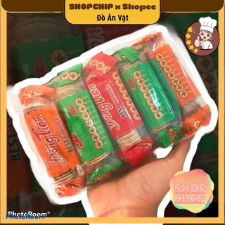 Bánh Quy Đồng Tiền Thơm Ngon Ăn Giòn Tan Bịch 10 Gói💯, đồ ăn vặt, ăn vặt tuổi thơ cổng trường