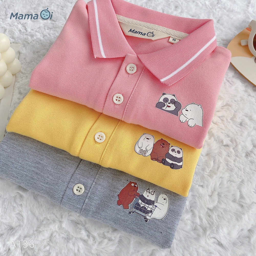 AT36 ÁO THUN POLO GẤU - 3 MÀU DỄ CƯNG by MAMA ƠI