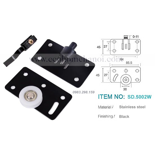 Bánh xe cửa lùa hệ EI trục bi SD5002W