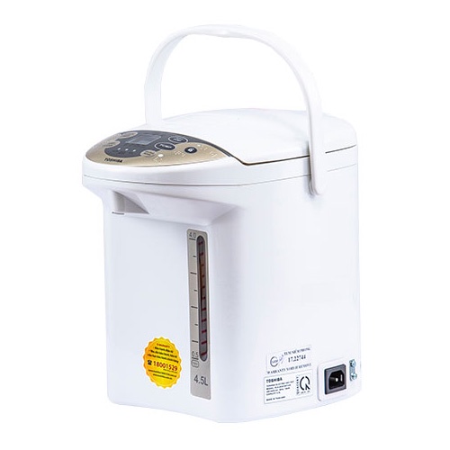 Bình thủy điện Toshiba PLK-45SF(WT)VN 4.5L vỏ nhựa ruột inox bơm điện made in Thailand - Bảo hành hãng 12 tháng