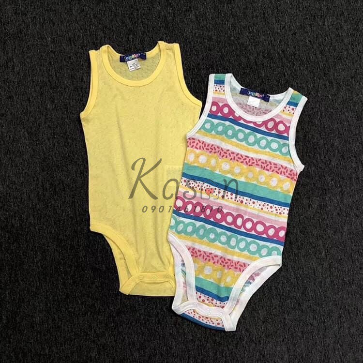 Set 2 Áo Bodysuit 2 Dây Hàng Xuất Cho Bé Gái