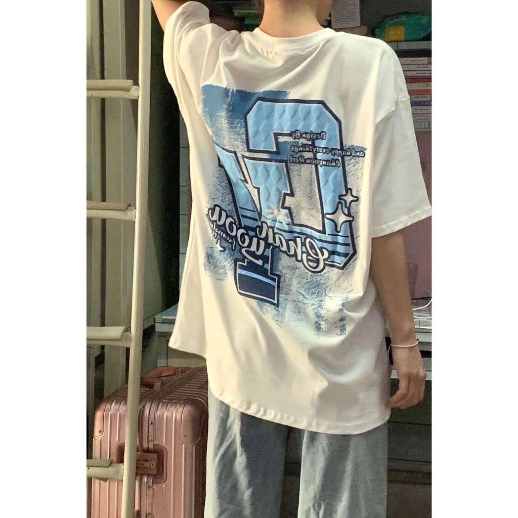 Áo thun NRVP cổ tròn oversize thời trang Hàn Quốc 2022 cho nữ