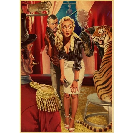 Poster Sexy Pin Up Cô Gái Vintege Poster Nhà Phòng Decal Dán Tường Giấy  Chất Lượng Cao Ms: 352