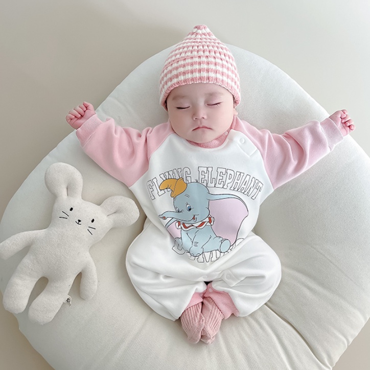 Bộ Áo Liền Quần Thu Đông Bằng Vải Lông Cừu Siêu Dễ Thương Phong Cách Phương Tây Cho Bé Sơ Sinh