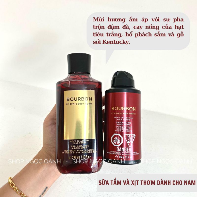 Sữa tắm nam & Xịt thơm body spray Bath & Body Works