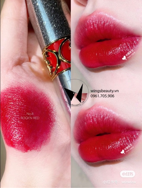 YVES SAINT LAURENT - Son thỏi bóng Rouge Volupte Rock'n Shine 3.5g (Rock'n Red)