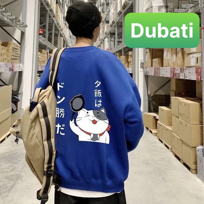 ÁO SWEATER NỈ CHUI MÈO THẦN TÀI 3 MÀU VÀNG - XANH - ĐEN VẢI NỈ DÀY MỊN FROM RỘNG- DUBATI FASHION