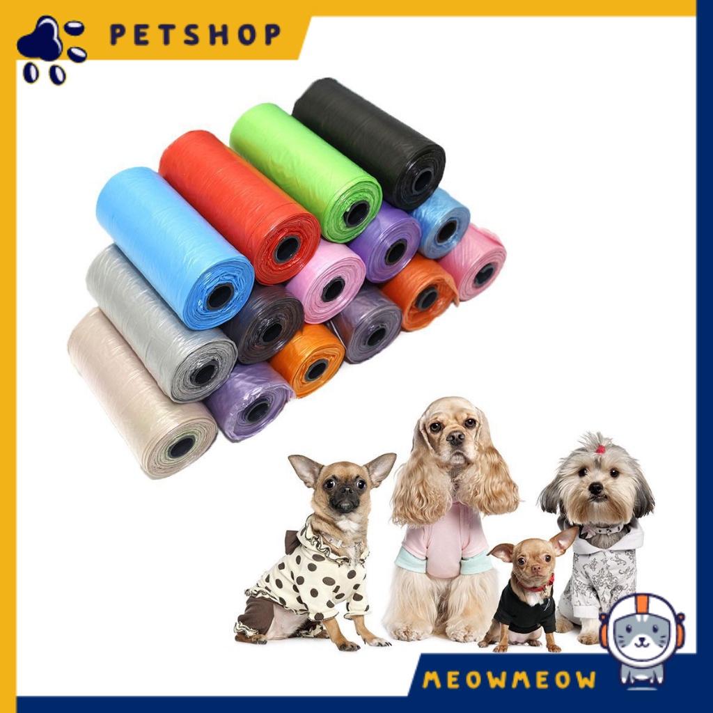 Túi đựng phân mèo tự phân hủy | Cuộn 15 túi 30x20cm.
