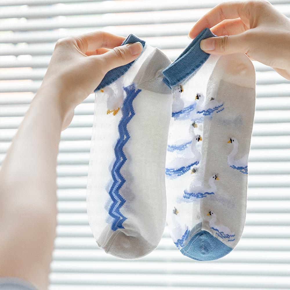 Vớ Ngắn Siêu Mỏng Trong Suốt Thoáng Khí In Hình Thú 26EDIE Cho Nữ