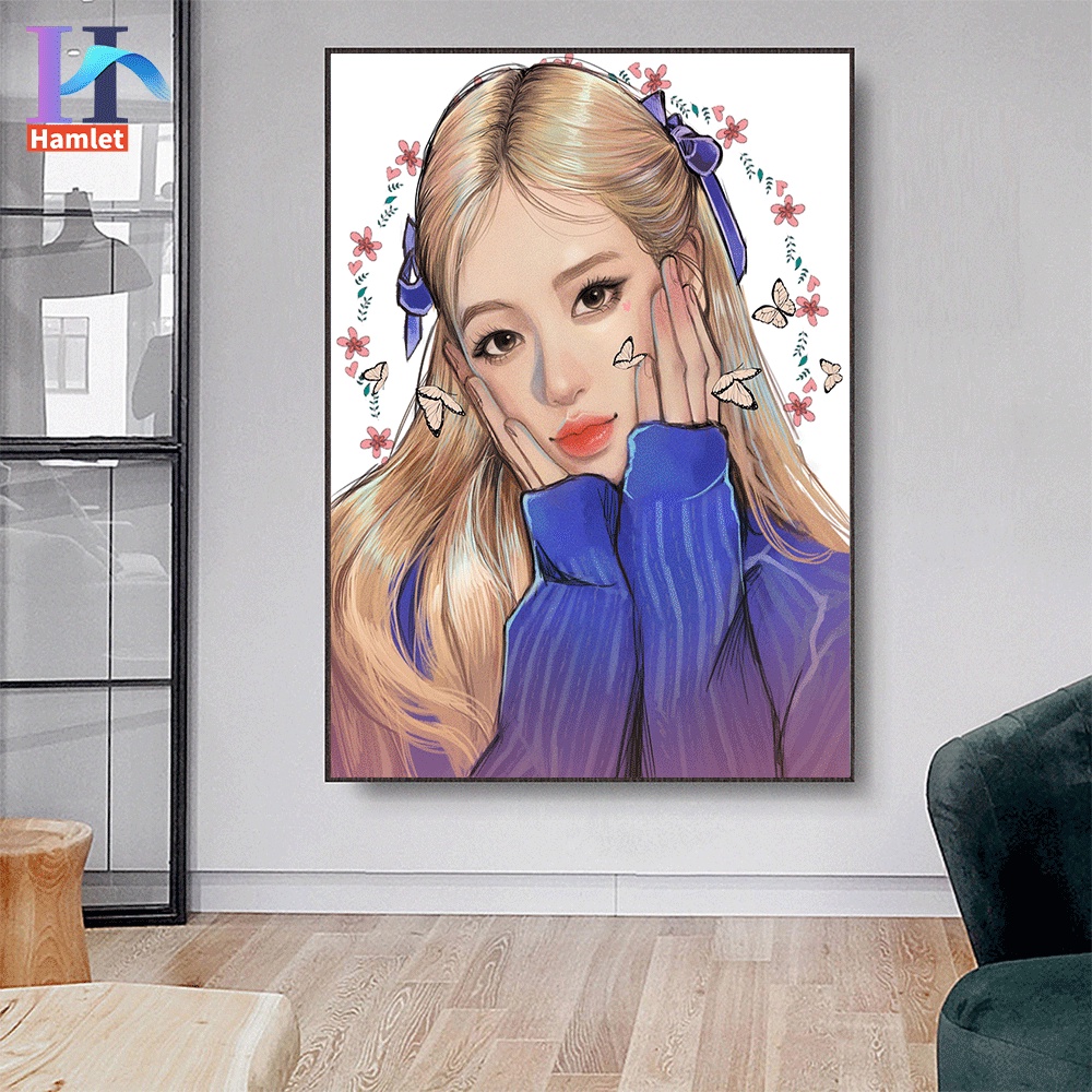 Tranh số hóa HAMLET 40x50cm DIY hình cô gái trang trí độc đáo